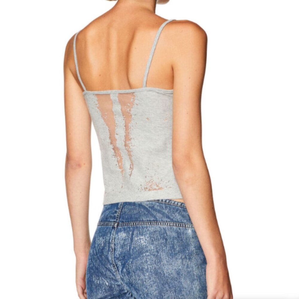 Diesel Logo Printed Sheer Panelled Tank Top - Picture 9 of 11